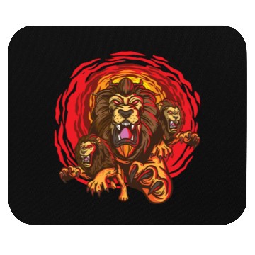 Discover Angry Lion Face Mouse Pads