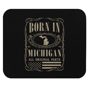 Discover Vintage America US States Born Michigan Mouse Pads