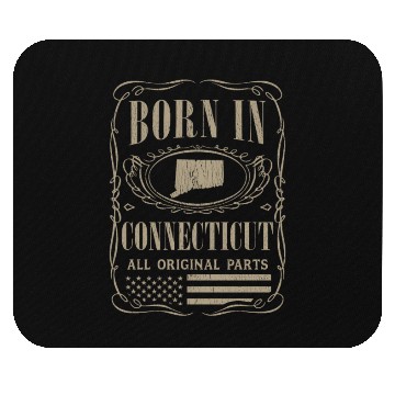 Discover Vintage America US States Born Connecticut Mouse Pads