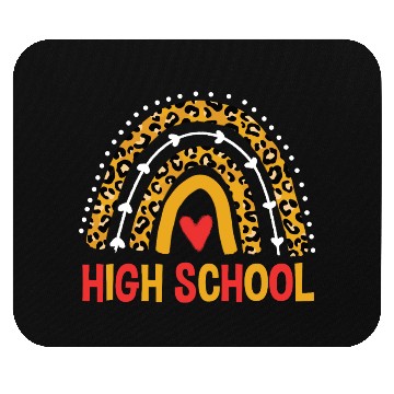 Discover Back To School Leopard High School Rainbow Mouse Pads