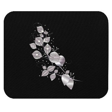 Discover noble leaf tendril in metallic silver look Mouse Pads