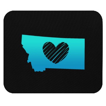 Discover Montana Map Heart Mouse Pads