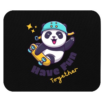 Discover White Illustration Fun Cute Panda Mouse Pads