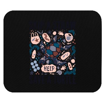 Discover Skip a Straw Save a Turtle Mouse Pads