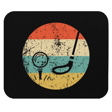 Discover Golf Ball and Club Icon Retro Golfing Mouse Pads
