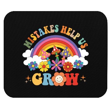 Discover Mistakes Help Us Grow Groovy Growth Mind Rainbow Mouse Pads