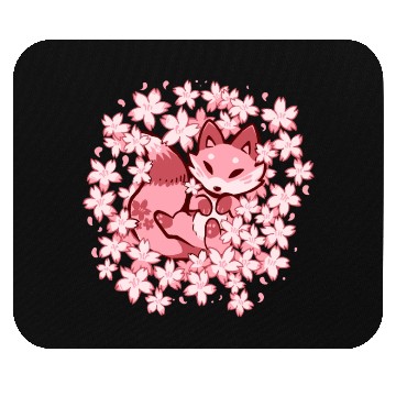 Discover Cherry Blossom Fox Mouse Pads