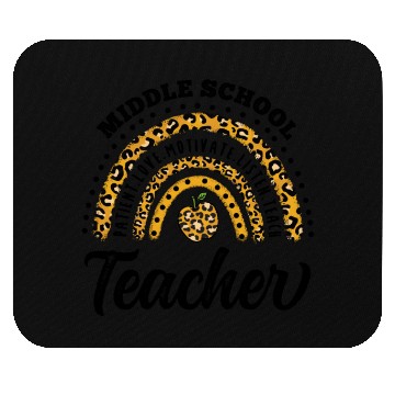 Discover Leopard Print Middle School Teacher Rainbow Mouse Pads