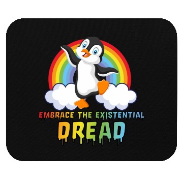 Discover Embrace The Existential Dread Penguin Rainbow Mouse Pads