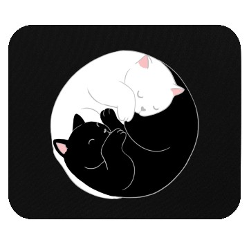 Discover Yin Yang Cat For Cat Lover Mouse Pads