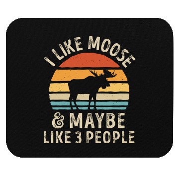 Discover I Like Moose and Maybe 3 People Retro Sunset Vinta Mouse Pads