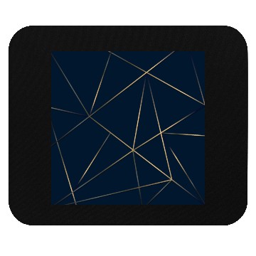 Discover Luxury Gold Navy Blue Geometric Polygon Mouse Pads