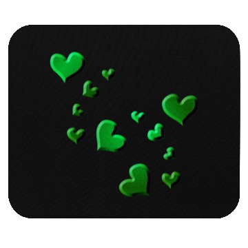 Discover Hearts pattern green icon glitter Mouse Pads
