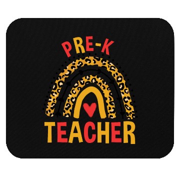 Discover Back To School Leopard Pre-K Teacher Rainbow Mouse Pads