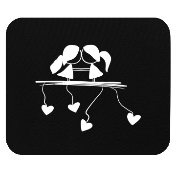 Discover lesbian couple love symbol Mouse Pads