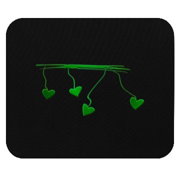 Discover green hearts lines dash line Mouse Pads