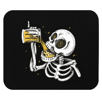 Discover Skeleton drinking beer Mouse Pads