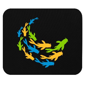 Discover colorful shoal koi fish Mouse Pads