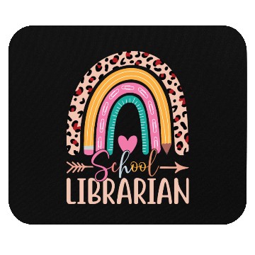 Discover School Librarian Rainbow Leopard Print Librarian Mouse Pads