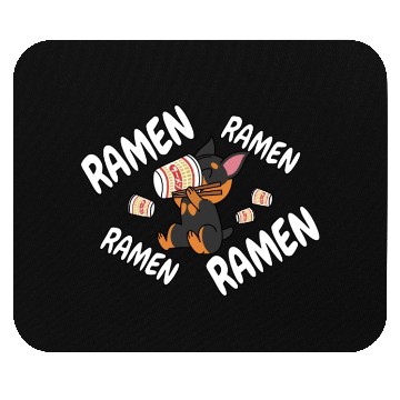 Discover Doberman Instant Ramen Noodles Mouse Pads