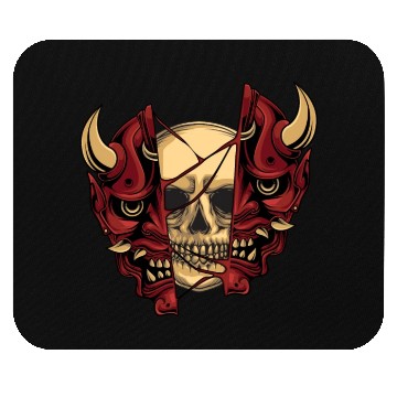 Discover Japanese style skull Mouse Pads