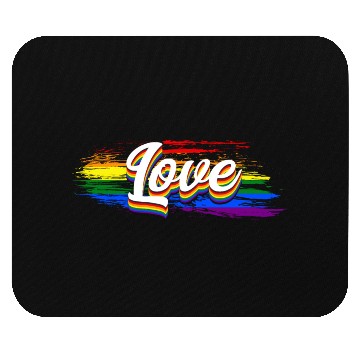 Discover Love Rainbow Flag LGBT Tolerance Heart Pride Mouse Pads