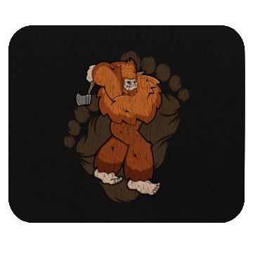 Discover Bigfoot Axe Throwing Sasquatch Throwing Axe Mouse Pads