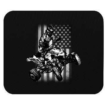 Discover ATV 4Wheeler Racer USA Flag 2 Mouse Pads