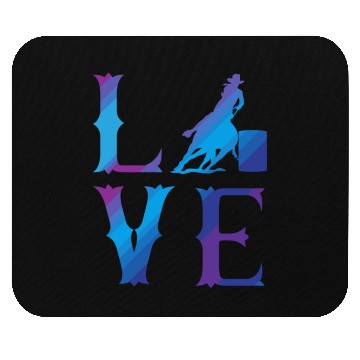 Discover Rodeo Barrel Racing Love Distressed Blue Mouse Pads