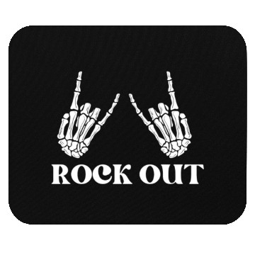 Discover rock and roll rock out skeleton hand peace sign Mouse Pads