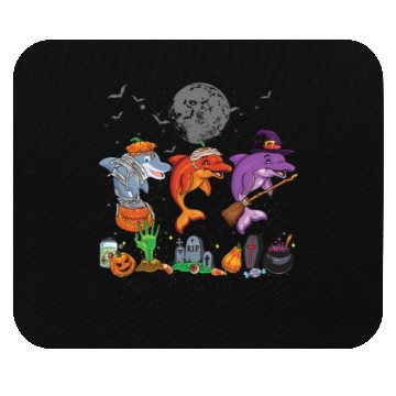 Discover Mummy Pumpkin Witch Dolphin Halloween Mouse Pads