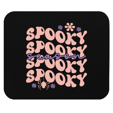 Discover Spooky Spooky Season Cute Retro Wavy Text Design Mouse Pads