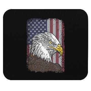 Discover Bald Eagle - American Flag - Patriotic Mouse Pads
