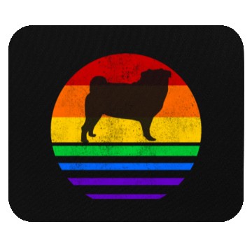 Discover LGBT Pug Rainbow Flag Mouse Pads