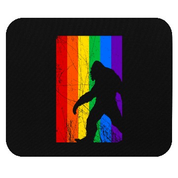 Discover LGBT Bigfoot Rainbow Flag Mouse Pads