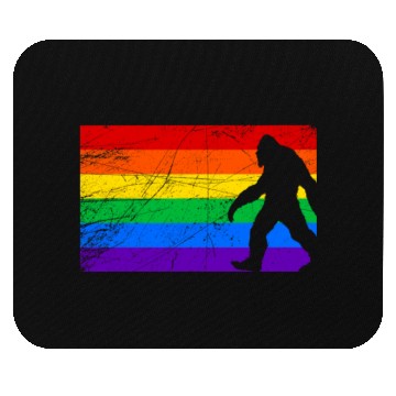 Discover LGBT Bigfoot Rainbow Flag Mouse Pads