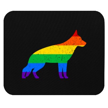 Discover LGBT German Shepherd Rainbow Flag Mouse Pads