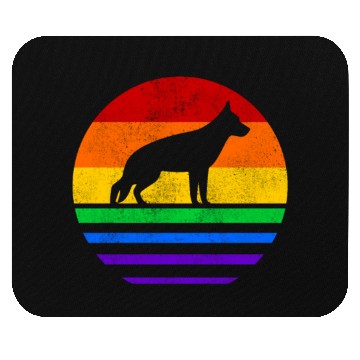 Discover LGBT German Shepherd Rainbow Flag Mouse Pads