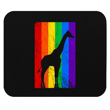 Discover LGBT Giraffe Rainbow Flag Mouse Pads