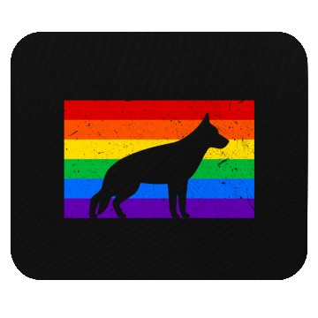 Discover LGBT German Shepherd Rainbow Flag Mouse Pads