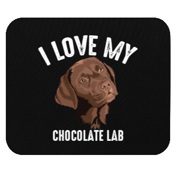 Discover Cool I Love My Chocolate Lab Funny Brown Labrador Mouse Pads