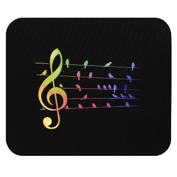 Discover Colorful Birds Musical Notes Music Teacher Mouse Pads