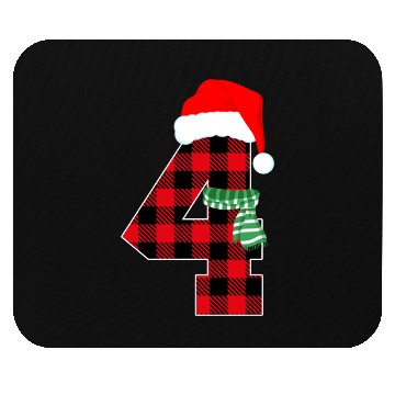 Discover Number 4 Christmas Theme Xmas 4th Bday 4 Year Old Mouse Pads