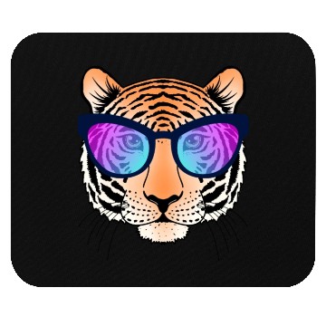 Discover Tiger Head with Sunglasses Mouse Pads