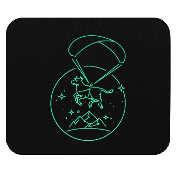 Discover Cow Flying With Parachute Mouse Pads