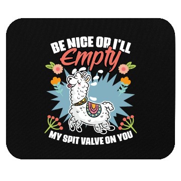 Discover Be Nice Funny Floral Llama Humor For A Flower Mouse Pads