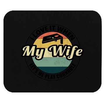 Discover Cornhole Bean Bag Toss Lawn Game Husband Wife Mouse Pads