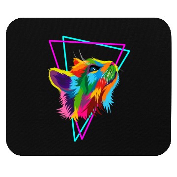Discover Synth Cat colorful 80`s neon retrostyle Mouse Pads