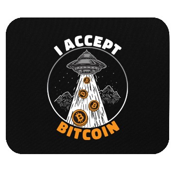 Discover Cryptocurrency I Accept Bitcoin UFO Mouse Pads