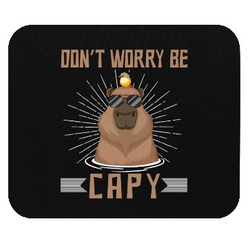 Discover Happy Capybara Lover Rodent Animal Mouse Pads